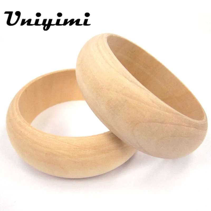 

10Pcs/Lot Unfinished Natural Blank Wood Bangles Wooden Bracelet Flat DIY Painting Material Lacquer Jewelry Making Accessories