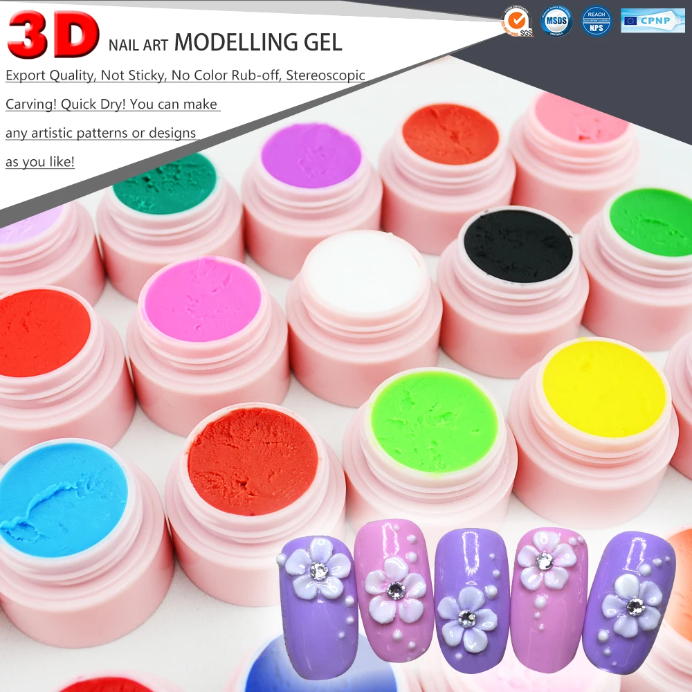 #40261 CANNI 3D Nail Art Beauty Painting Gel Carving Gel 24 Colors UV LED Modelling Gel