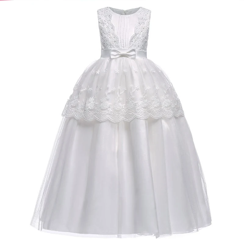 

New 2018 Princess Dress Kids Sleeveless cotton fashion Dresses for Toddler Girl Children wedding party flower girl Clothing