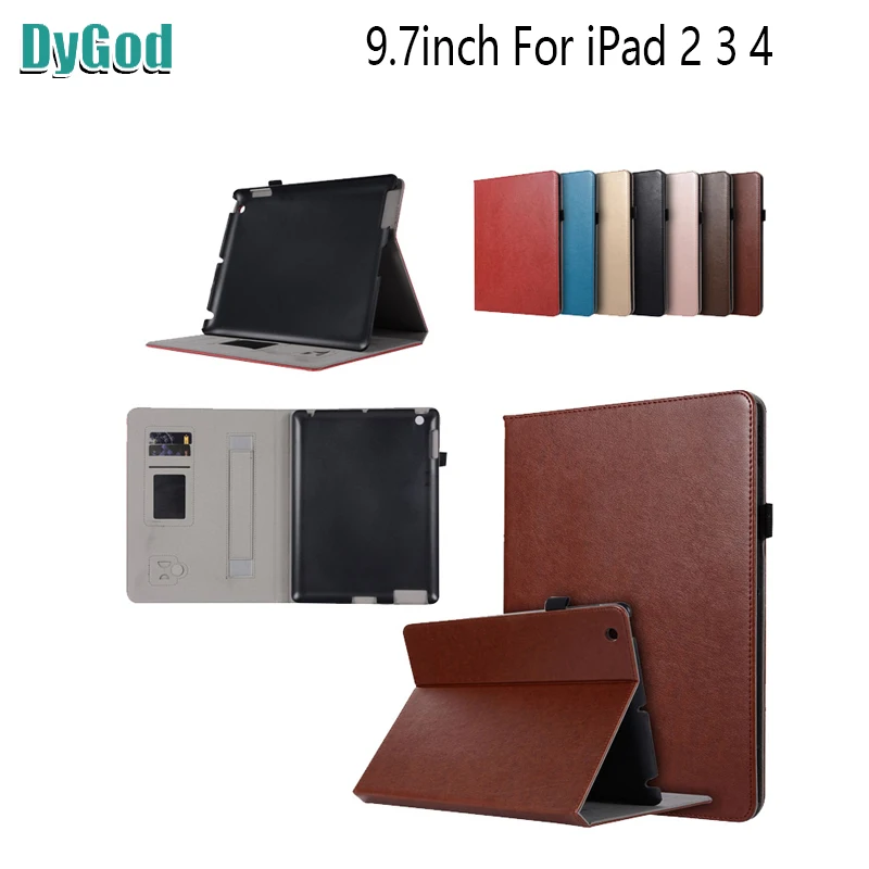DyGod For iPad 2 3 4 9.7inch Tablet Case Bracket Flip Stand anti-shock Handheld Leather Cover with Card Solt | Компьютеры и офис