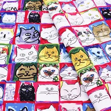 CMCYILING печатная хлопковая холщовая ткань Лоскутная мультяшная ткань для кошек для дивана скатерть сумка кукольная занавеска украшение дома 50*150 см