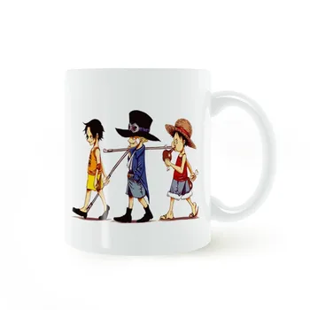 

ONE PIECE Chibi 3people Mug Coffee Milk Ceramic Cup Gifts