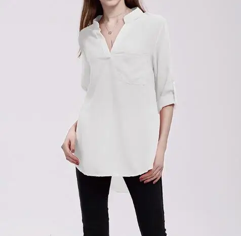 robe femme Womens Casual O-Neck Sleeve Solid Linen Loose Pullover Top Blouse chiffon blouse Women's Clothing