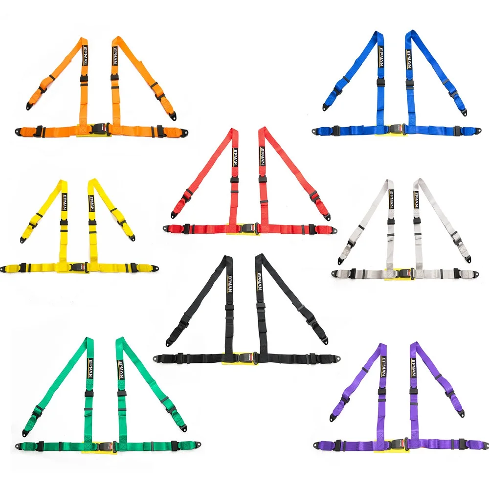 " Универсальный 4PT 4 Точка Гонки ремня страховочные ремни красный/синий/черный/фиолетовый/зеленый/серый/желтый/оранжевый EPM-02BUC
