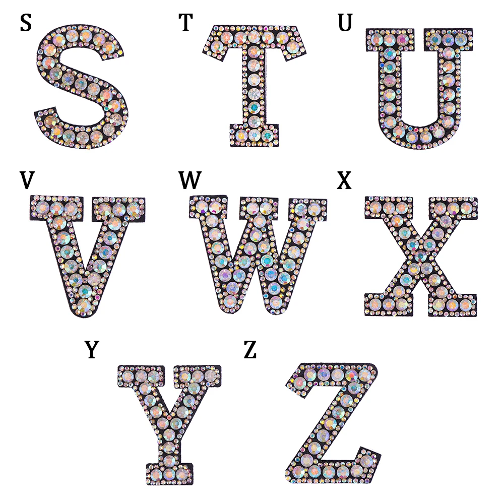 A-Z 1 шт. английская Стразовая буква из алфавита нанесите железные в 3D патч-буквы для одежды папка для творчества для обуви сумка для одежды
