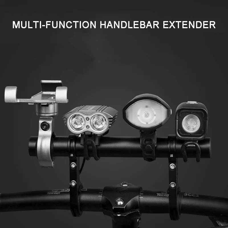 Bicycle Accessories Bicycle Handlebar Extender Bicycle Flashlight Holder Handlebar Extender Cycling Bike Frame Double Extension Mount Holder For Bike Light