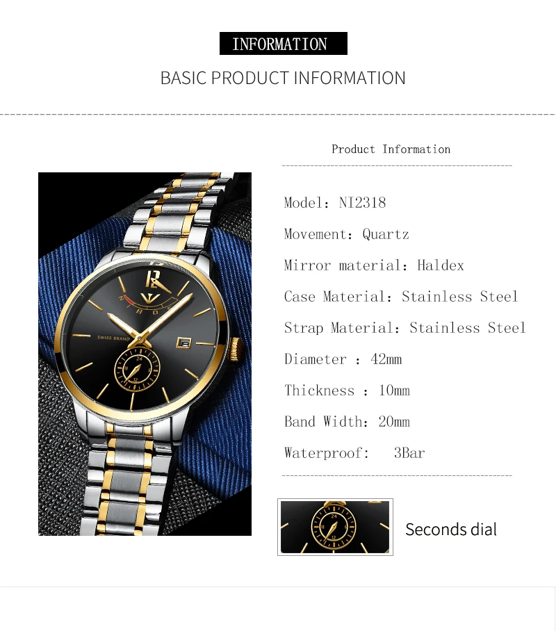 NIBOSI Watches Men Fashion Watch 2018 Luxury Brand Waterproof Full Steel Quartz Analog Wristwatch Blue Reloj Hombre 2018 Relogio (8)