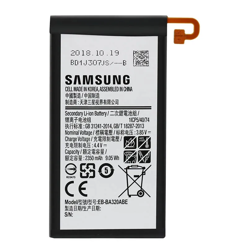 Samsung EB-BA320ABE сменный аккумулятор для телефона для samsung Galaxy A3 a320 A320F 2350 мАч настоящий аккумулятор для телефона+ Инструменты