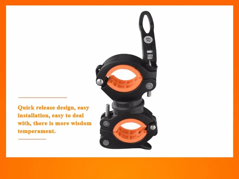 Discount ROCKBROS Bike Light Holder Clip 360 Degree Rotation Flashlight Stand Front Lamp Holder Fixed Lamp Holder Bicycle Accessories 18