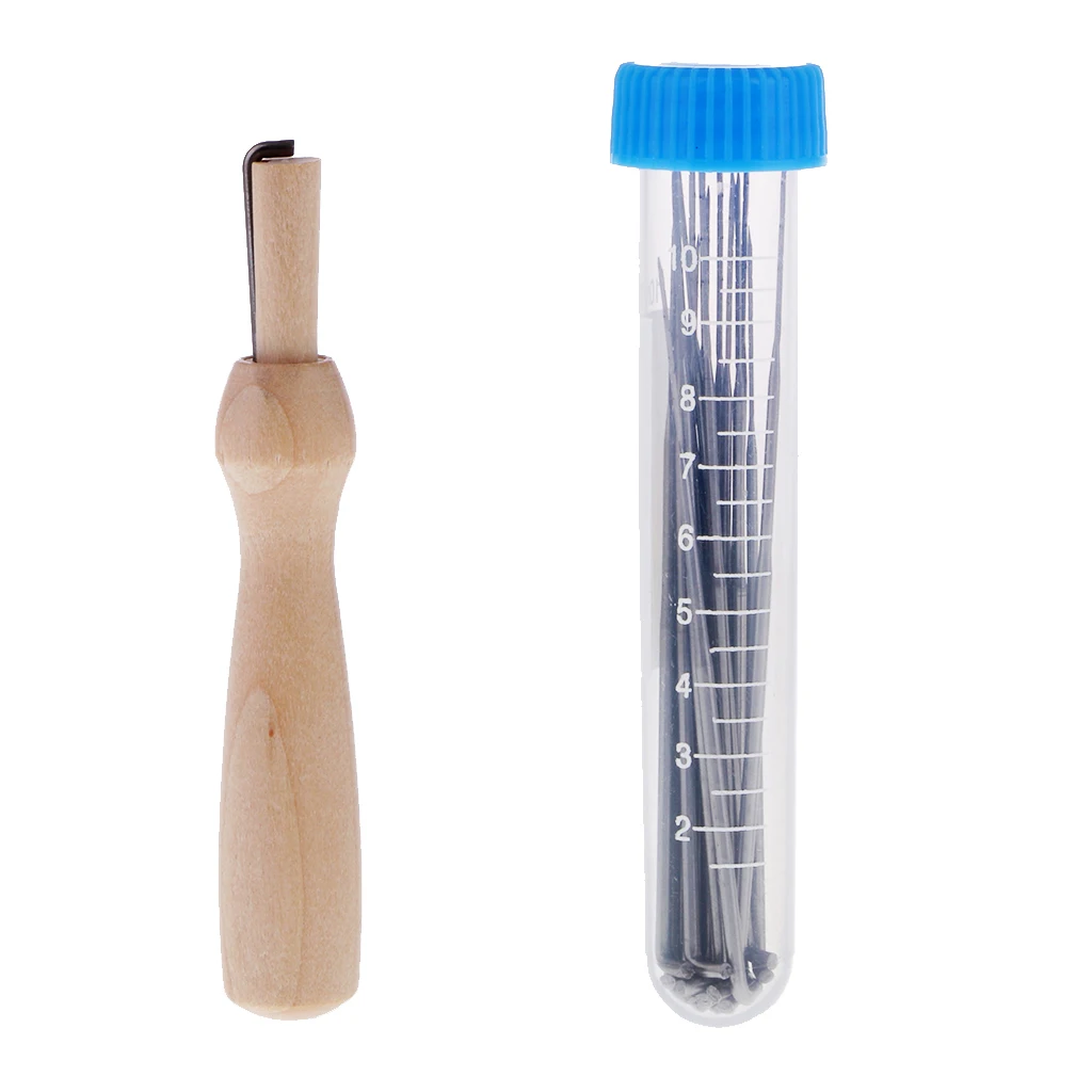 18Pcs 3 Sizes Felting Needles Wool Felt Tools with 1 Piece Clear Bottle and 1 Piece Wooden Handles