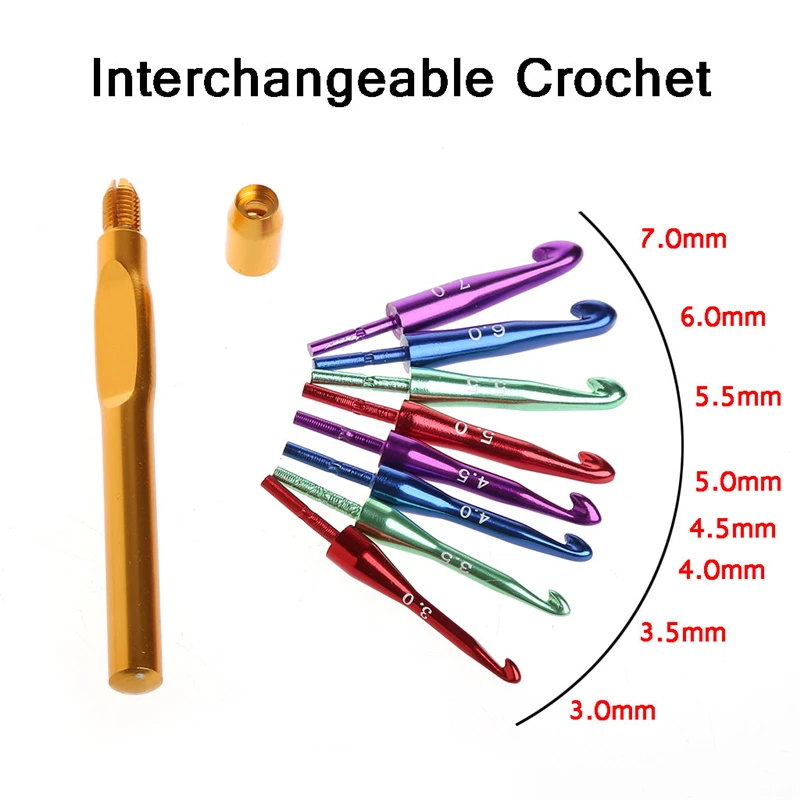 Сменные головы крючок для вязания глинозема вязать иглы ручка ткань Вышивание Инструменты