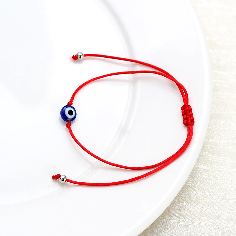 Счастливый глаз синий сглаза талисманы браслет красный веревка для женщин - Фото №1