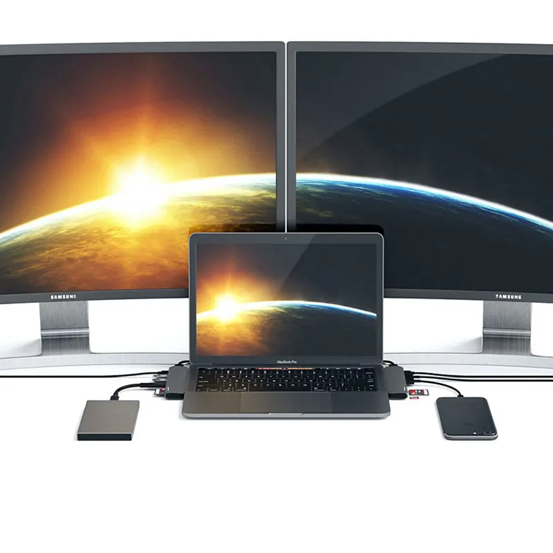 Оптовая продажа адаптер EASYA с двумя портами USB C Hub на HDMI 4K Thunderbolt 3 для MacBook Pro/Air 2019 Type