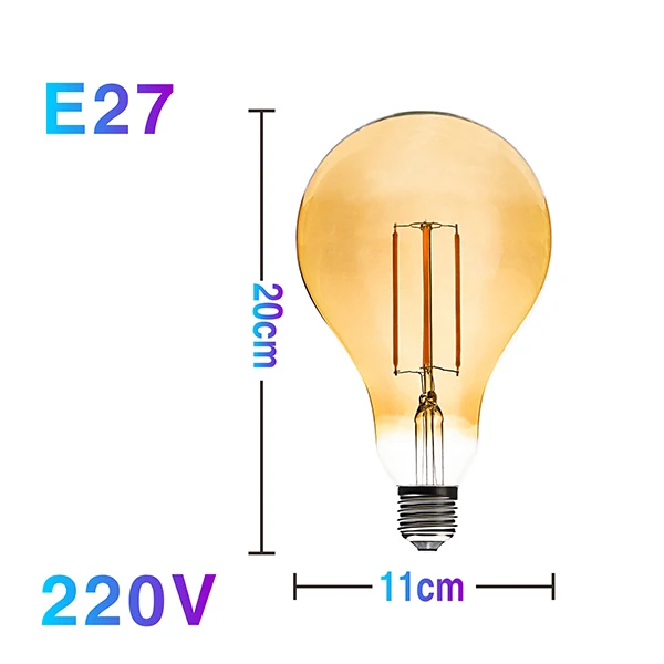 Старинная светодиодная нить лампа E27 4W 220V светодиодный светильник уникальный дизайн Эдисона лампада Ретро ампулы желтая лампа теплого света Bombilla Light - Испускаемый цвет: A110