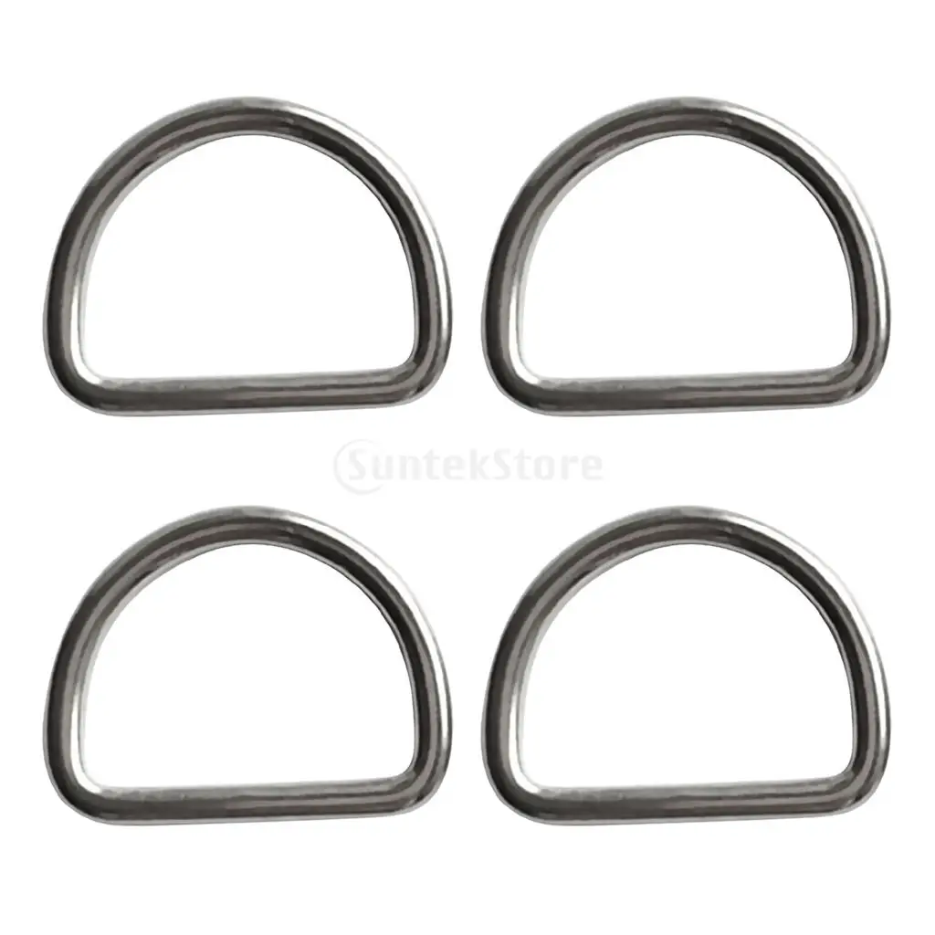 4pcs Diving Scuba D Ring for 30mm Webbing Weight Belt - Marine 316 Stainless Steel