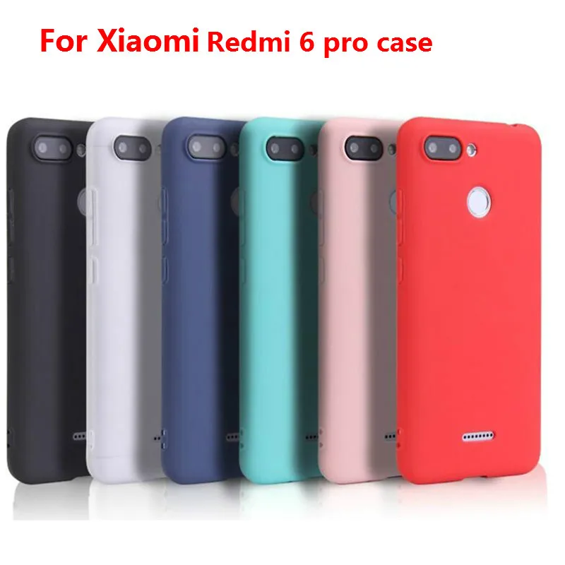 

Xindiman silicone TPU cover for xiaomi redmi6pro case matte plain solid color fundas for xiaomi Redmi6 case soft capa for redmi6