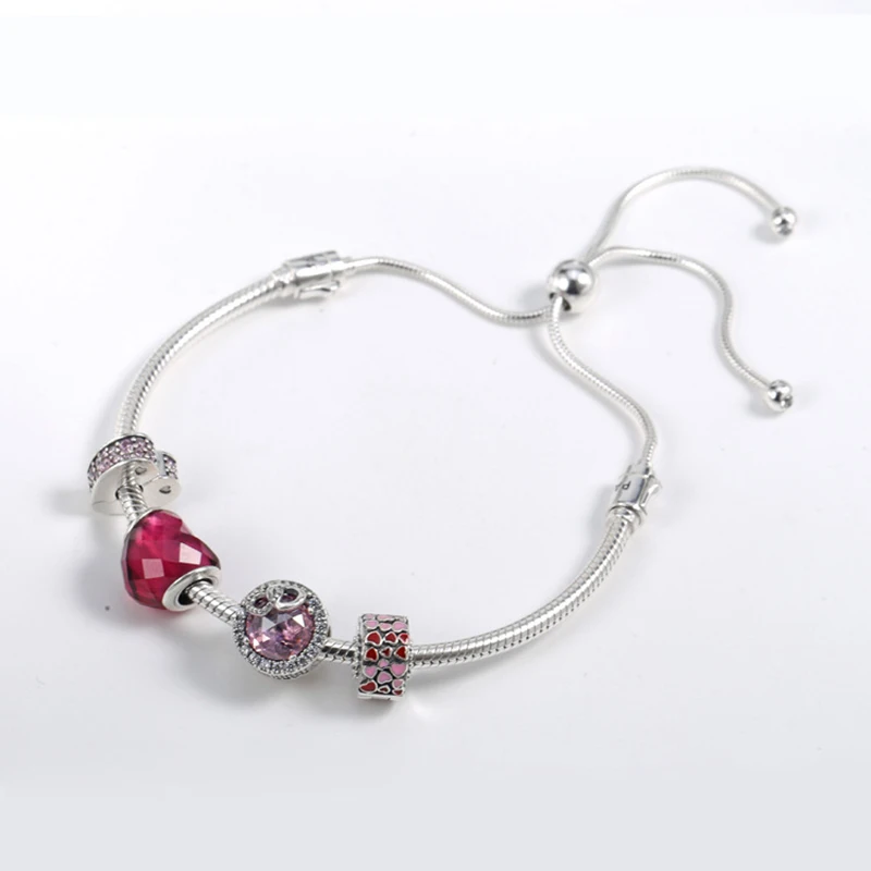 

Original 925 Sterling Silver Bracelet Women Bracelet Based Outfit Valentine's Day Gift Set Of Chains Fashion Jewelry