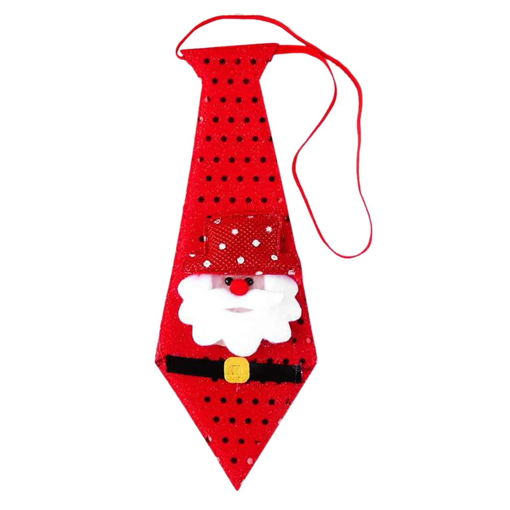 Светодиодный галстук, рождественское платье, светящиеся блестки, Санта-Клаус, медведь, снеговик, лось, галстук, Детский галстук с рисунком, украшение, подарок на год