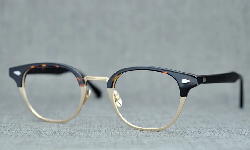 LKK Классическая оправа для очков мужские металлические винтажные круглые очки по рецепту при близорукости оптические очки женские близорукие очки - Цвет оправы: Многоцветный