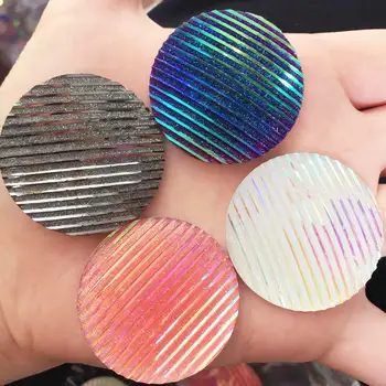 

4pcs AB Resin 35mm Bling Ore Round Stripe Flatback Rhinestone Ornaments DIY Wedding Appliques Craft W60