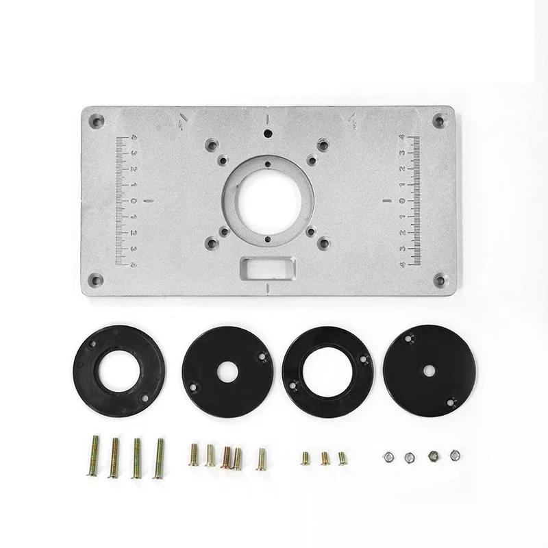 700C алюминиевый фрезерный стол вставная пластина+ 4 кольца винты для деревообработки триммеры роутеры DIY гравировальный станок круглый плот