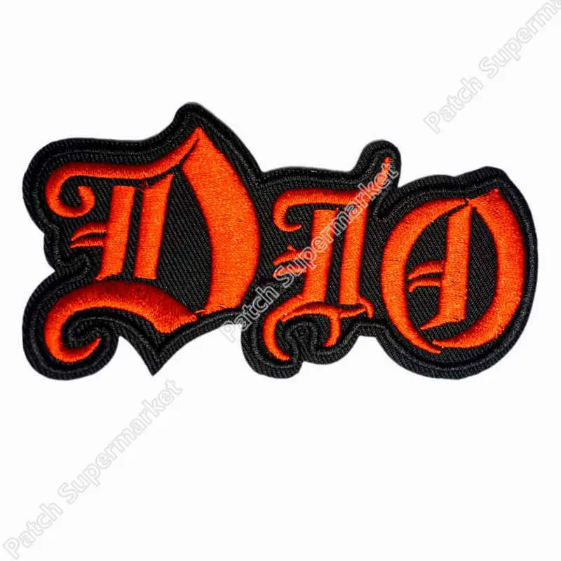 DIO красный вырезать логотип Music Band железа на/пришить патч Heavy Metal футболка ПЕРЕДАЧА МОТИВ APPLIQUE Рок панк Знак