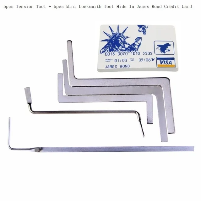 

Free Shipping New Locksmith Tools 2 in 1 Set,James Card Tools and 5pcs Tension Tools Utility Cheap Locksmith Tools