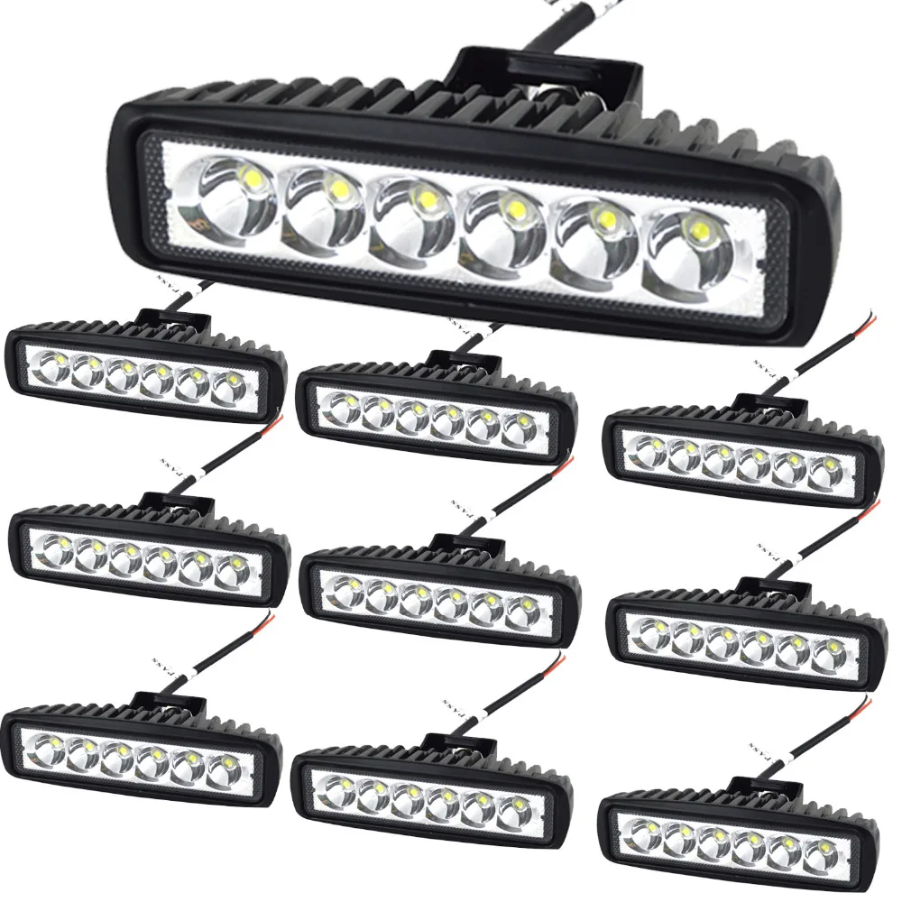 Buy 10Pcs 6" 18W LED Light Bar 12V 24V Motorcycle