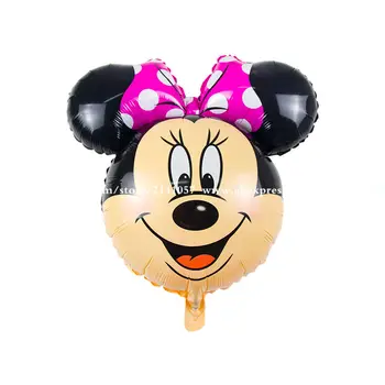 

New arrived 50pcs Minnie Mickey head balloon Cartoon Red Bowknot Miki Mini Birthday Party Wedding decorations children's toys