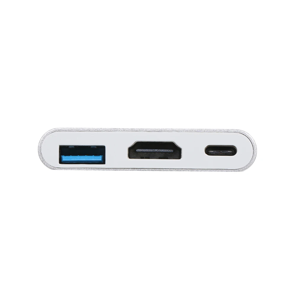 USB 3,1 Тип с разъемами типа C и USB 3,0/HD/Тип-C концентратор USB-C 3-в-1 адаптер ключ подставка с зарядным устройством для Macbook Pro, Dell XPS 13