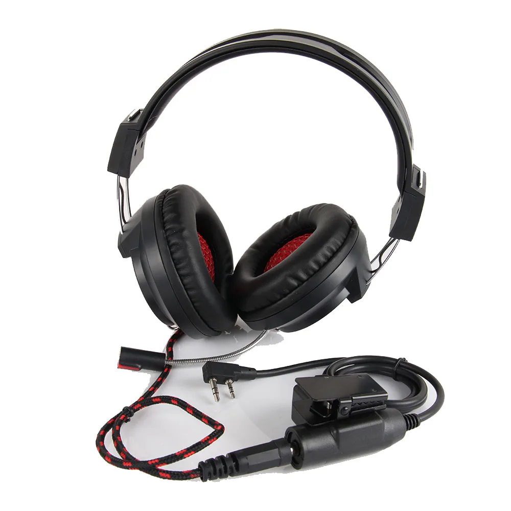 

New Tactical Headphone Advanced Intercom Headphones Volume Adjustable U94-PTT Headphones K Plug for baofeng for kenwood