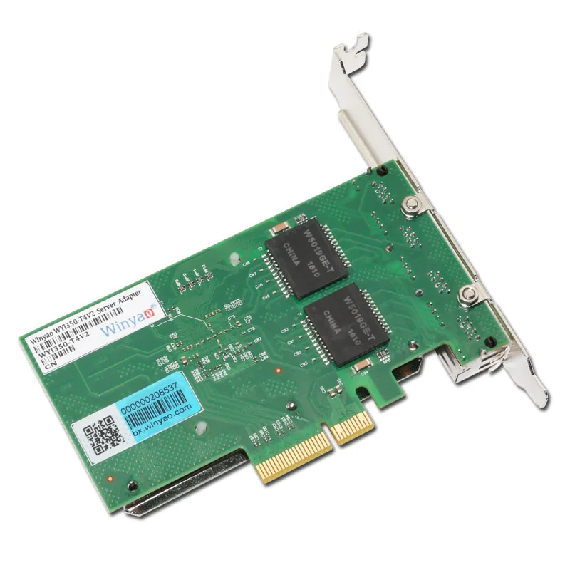 Winyao WYI350-T4V2 PCI-E X4 RJ45 четырехпортовый сервер Gigabit Ethernet 10/100/1000 Мбит/с Сетевая интерфейсная карта для i350-T4 NIC