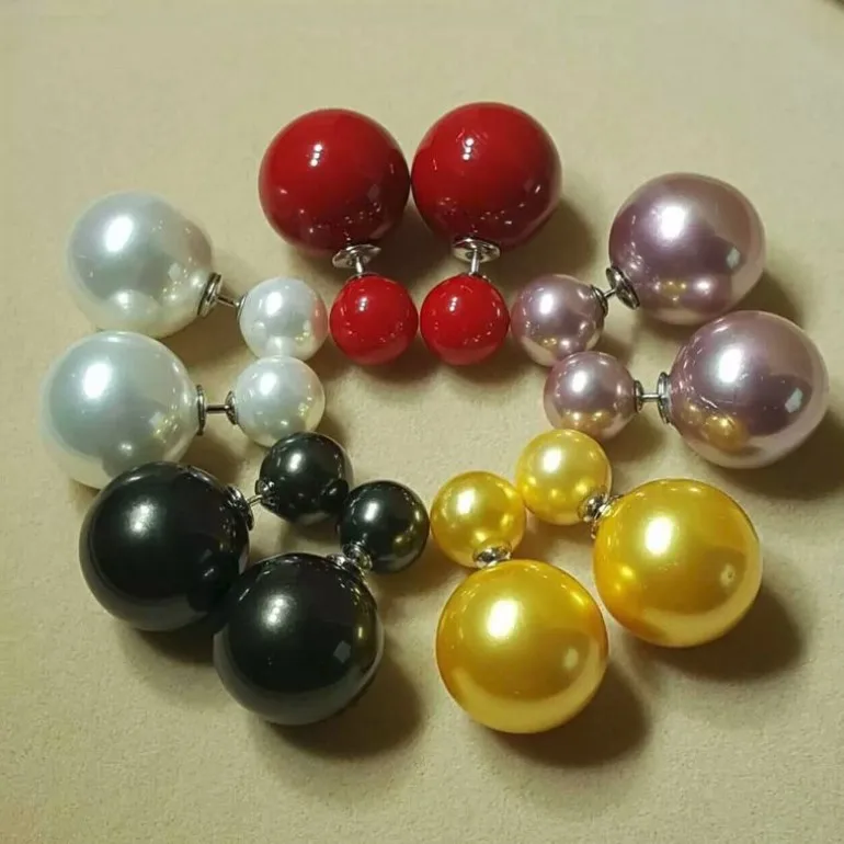 

South Sea Oyster Shell Round Pearl Earrings, Nice Quality Stud Earrings
