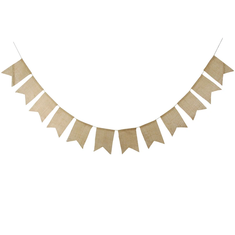 3.9m 12 Dovetail Flags Linen Cloth Banner Pennant Garland Kids Baby