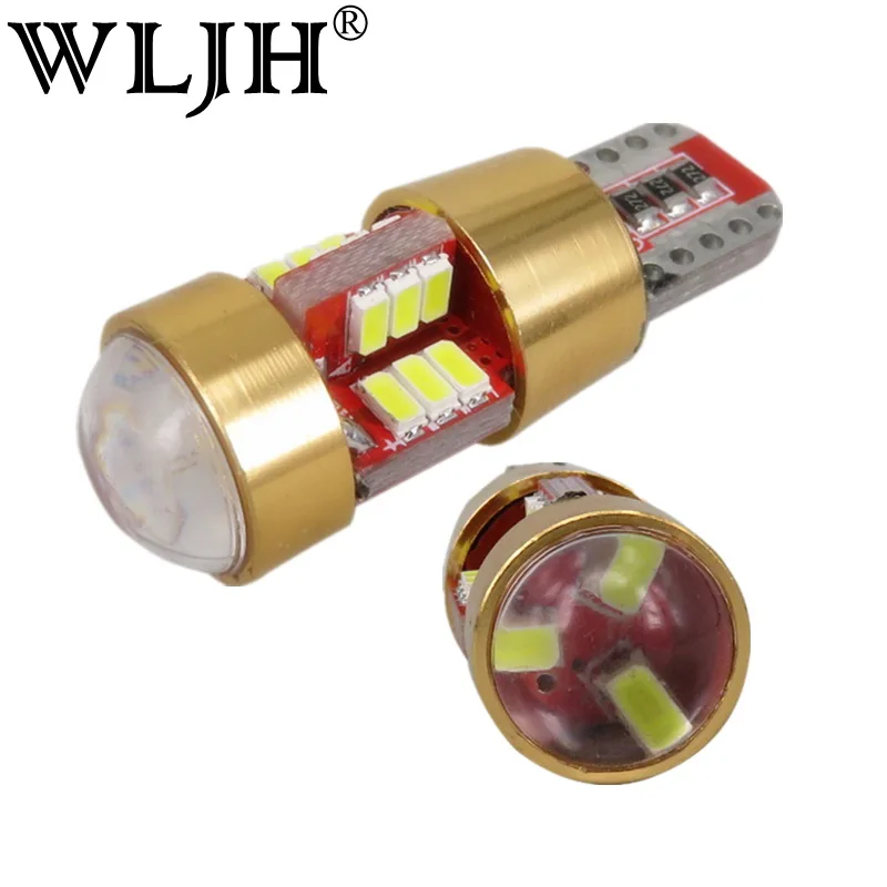 

WLJH 2x Canbus Car LED Light W5W T10 LED 3014SMD Projector Lens Lamp Bulb for Volkswagen VW polo jetta bora SANTANA Golf 6