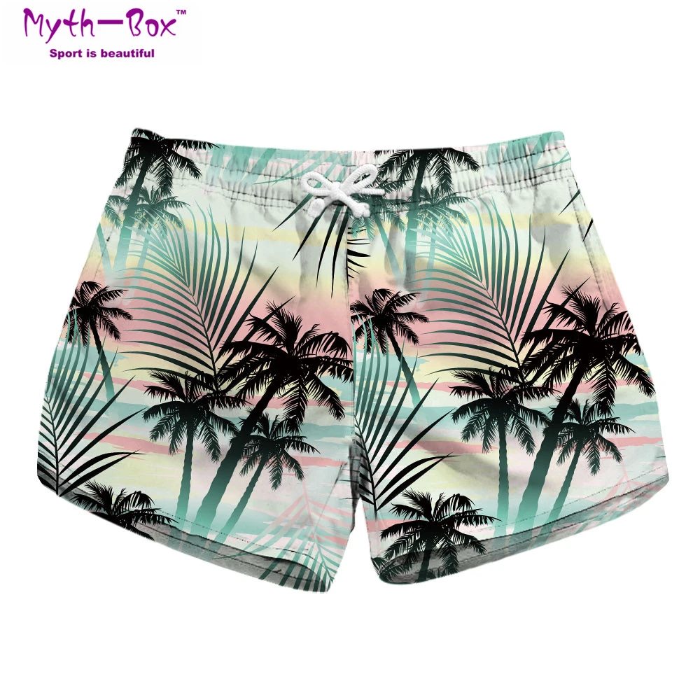 Pantalones cortos de playa para mujer, Mini Pantalones deportivos acuáticos con estampado de árboles en 3D, de marca, para gimnasio, Surf, de de viaje|Pantalones cortos de surf y AliExpress