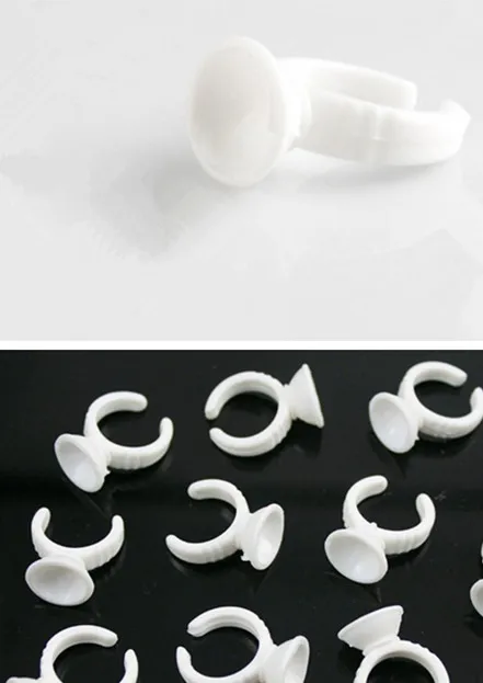 Hot Sale 100pcs Disposable Eyelash Extension Holders Ring Glue Holder Tattoo Adhesive Pigment Ring