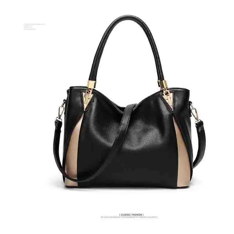

Women's Handbags Famous Brand Desginer Soft Leather High Quality Large Shopping Bags Golden Patchwork Strap on Shoulder Bag Sac