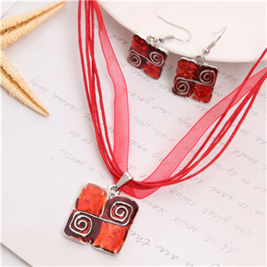 Design Colorful Jewelry sets Fashion Bohemian Rhinestone Geometric Chokers Necklaces Earrings set For Women Jewelry