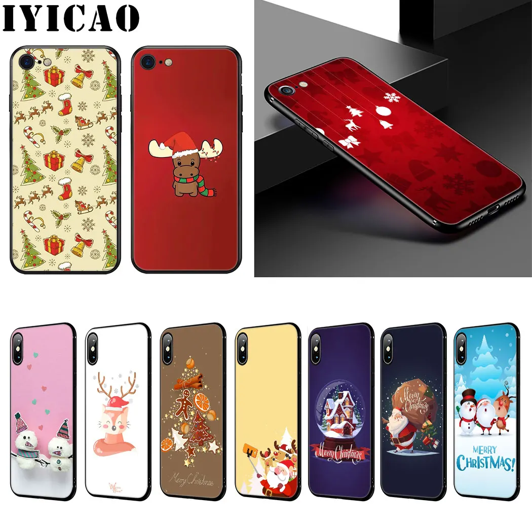 IYICAO Merry Christmas мягкий чехол для телефона iPhone XR X XS Max 6 S 7 8 Plus 5 5S SE |