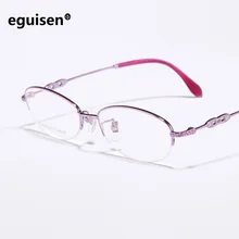 Ширина-138 супер легкий чистый титан halfrim оправы очков для близорукости красивые женские очки по рецепту стеклянные очки
