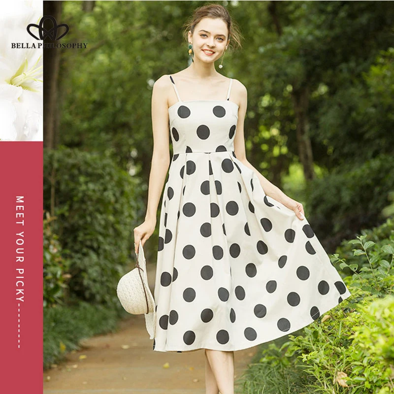 polka dot linen dress
