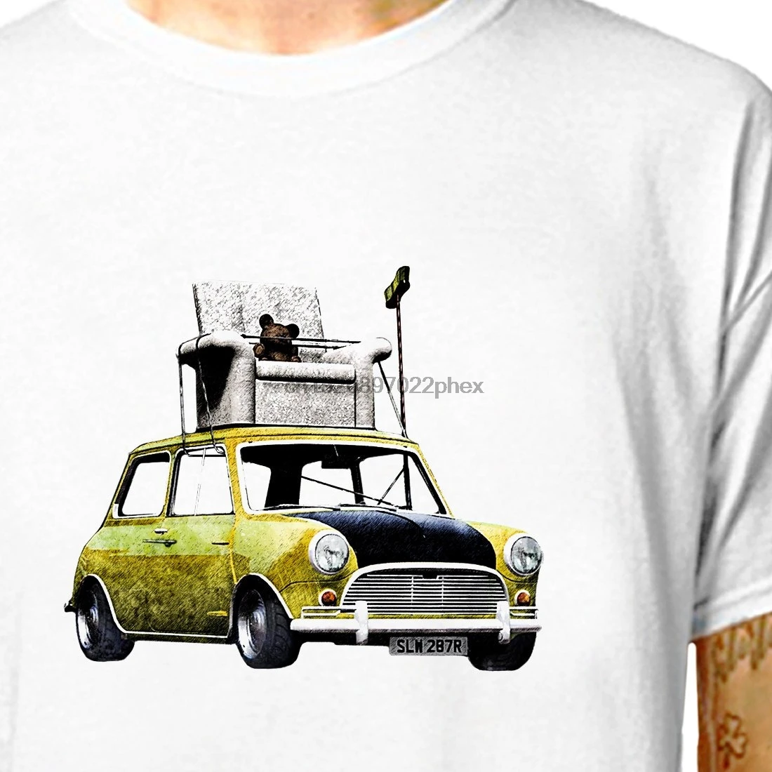

T-SHIRT Mr Bean - Mini CooperMen'ss & Women'ss Tees in (LazyCarrot) funny mr bean classic comedy rowan atkinson car men t shirt