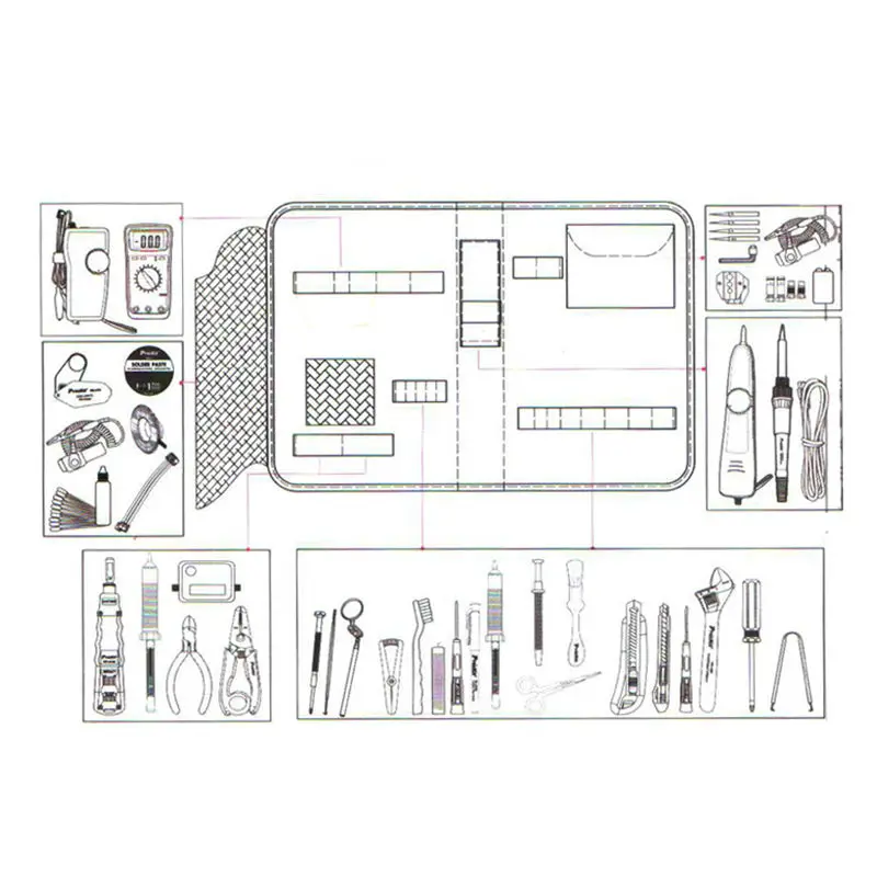 9ST-23 340*223*60 мм Многофункциональный паяльник сумка для инструментов Ремонтный набор инструментов