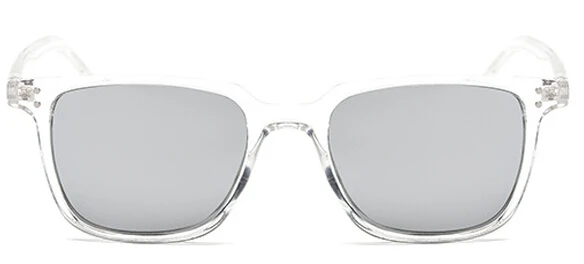 Новые модные солнцезащитные очки мужские брендовые дизайнерские Квадратные Солнцезащитные очки Мужские Ретро Винтажные Солнцезащитные очки для вождения UV400 - Цвет линз: clear silver