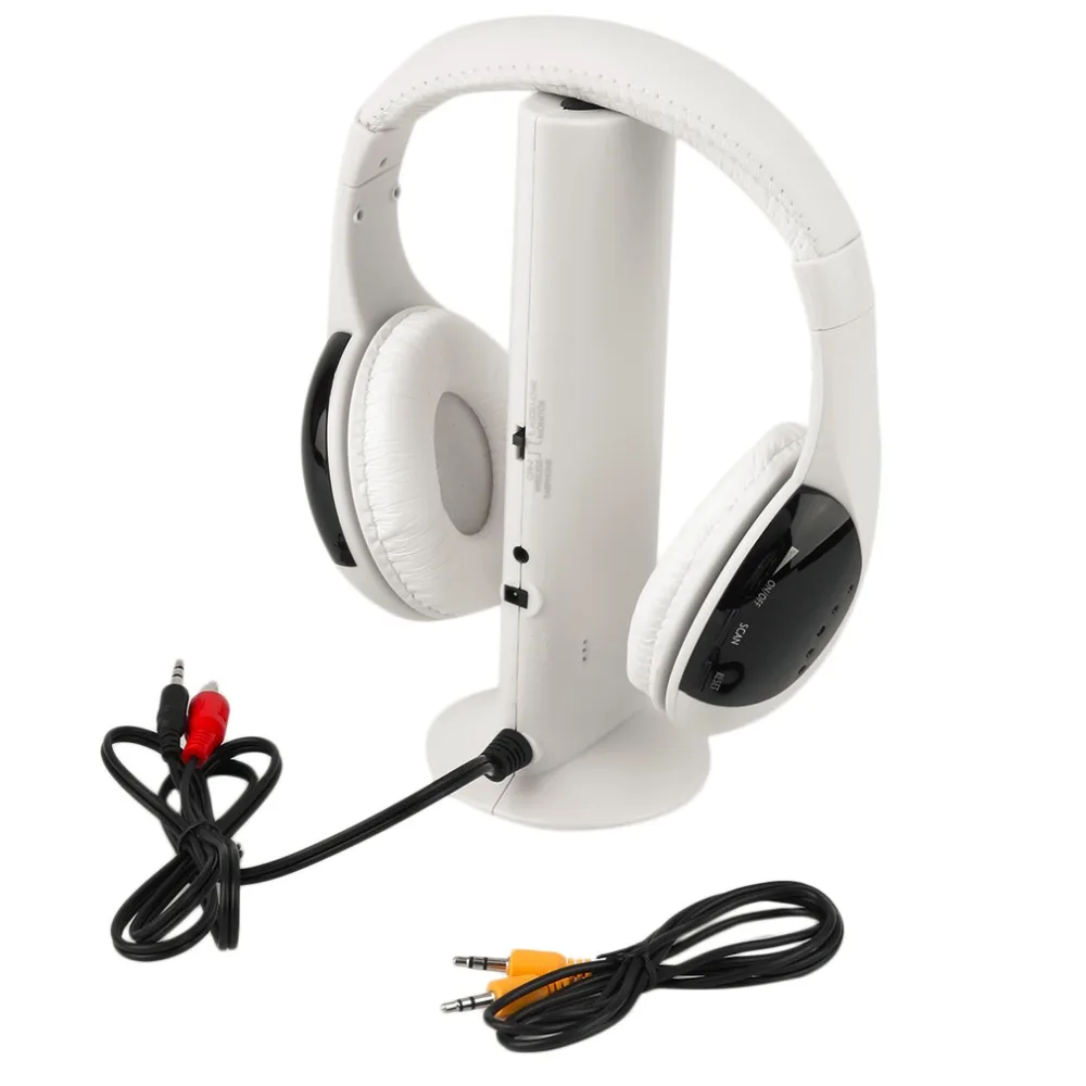 Hot Multifunction 5 in 1 HiFi Wireless Headphone Earphone Headset Wireless Monitor FM Radio MP3 PC TV Audio Phones original bingle b616 computer tv earphone multifunction wireless headset headphone with fm radio for mp3 pc tv audio