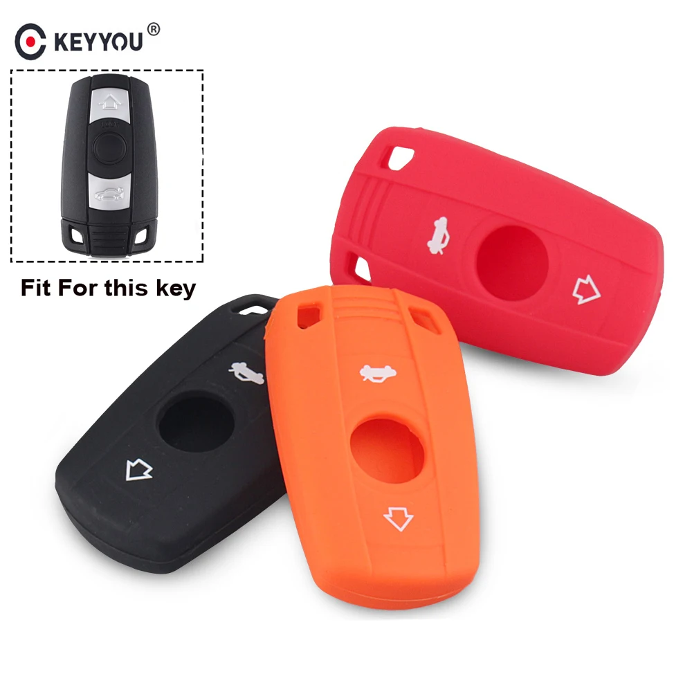 

KEYYOU Silicone car key cover case Keyless Entry Protector for BMW 1 3 5 6 Series E90 E91 E92 E60 car styling
