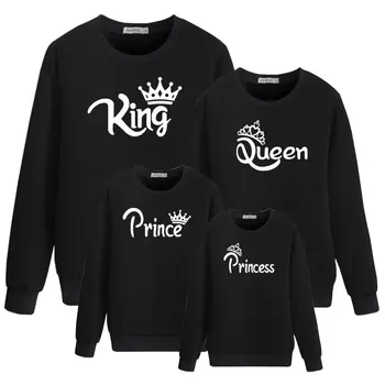 

mommy and me matching family outfit mother daughter daddy son baby Girls Sweatshirt Printing King Queen autumn Clothes clothing