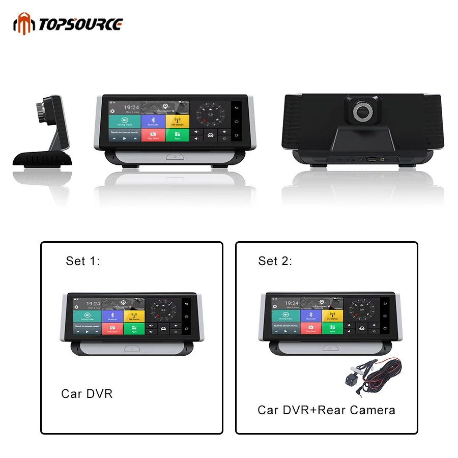 TOPSOURCE 6,86 дюймов DVR 4G ADAS Автомобильная камера gps навигация HD 1080P Android 5,1 видео рекордер Bluetooth 1G ram двойная камера объектива