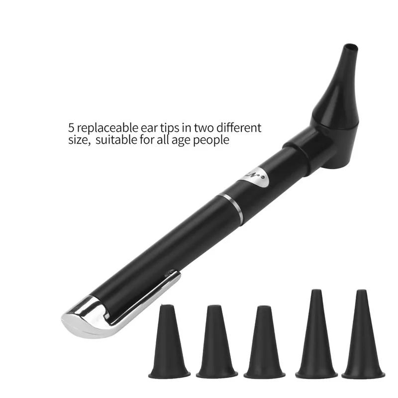 

Portable Medical Diagnostic Penlight Otoscope Ear Care Magnifying Lens Clinical Flashlight LED Light Pen Ear Tools With 5 Tips
